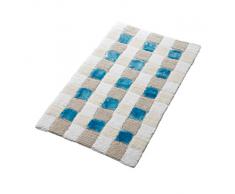 Ridder 7304030-350 Tapis de Bain Carré Cotton/Rayon Bleu 70 x 120 cm