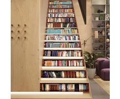 Buluke 13 pièces/Set créatif bricolage bibliothèque de simulation 3D Stickers escalier pour maison escalier Decor