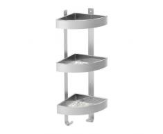 Ikea Grundtal Étagère d'angle en inox pour mur de salle de bain 3 compartiments 26 x 58 cm