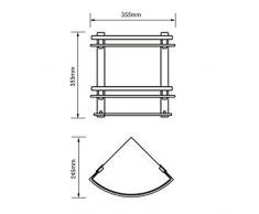 etagere d'angle en verre pour salle de bain