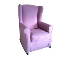 Suenoszzz Fauteuil à oreilles à bascule (idéal pour l’allaitement) avec revêtement type chenille Medidas:102 x 76 x 74 lilas
