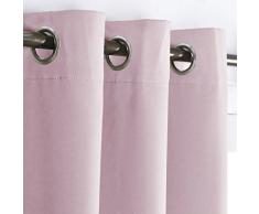 PONYDANCE Rideaux Salon Fenêtre Occultants - Lot de 2 Rideaux à Oeillets en Etoffe Occultants Isolant Thermique. Mesure 117cm×182 cm, Rose clair/ Affaiblir Bruit Lumineux pour des Travailleurs de Nuits