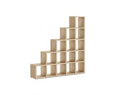 Regalraum - Système d'étagères adaptable Boon - 82 Tailles | 5x5 Escalier 181x181x33 cm (HxLxP) - chêne vintage