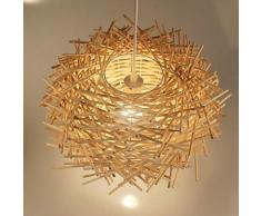 JJ LED modernes plafonniers 30CM lampe de plafond moderne Rural Restaurant en rotin tissé d'art Cany seule tête lustre lampe LED , (220V-240V) -café