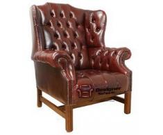 Churchill oreilles Chesterfield Fauteuil à dossier haut en anglais UK vieilli Bordeaux