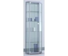 Vitrine à angles pointus INSIDE - 4 tablettes, paroi arrière miroir h x l x p 1820 x 620 x 410 mm - armoire vitrine armoires vitrines rayonnage de présentation rayonnages de présentation vitrine vitrine d'assortiment vitrine en verre vitrines vitrines