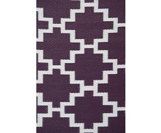 Green Decore 120 x 180 cm "Solitude" Intérieur Extérieur / Léger / réversible Eco Tapis, Prune / Blanc