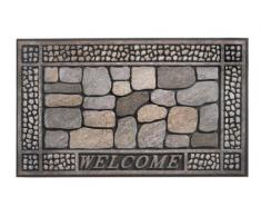 Eco Master paillasson d'entrée de haute qualité robuste Welcome en 100% caoutchouc recyclé. Pour usage extérieur. Résiste au gel extrême. Couleur bruin 45 x 75 cm