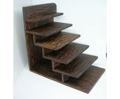 PRESSE LIVRE PETITE ETAGERE EN ESCALIER FABRICATION ARTISANALE INDONESIE EN PALLISANDRE MASSIF