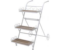Etagère escalier pliable - 3 niveaux - Blanc