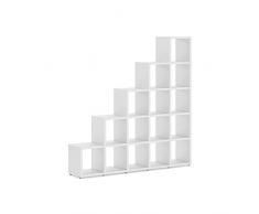 Regalraum - Système d'étagères adaptable Boon - 82 Tailles | 5x5 Escalier 181x181x33 cm (HxLxP) - blanc
