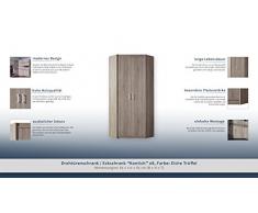 Armoire d'angle "Kontich" 08, Couleur: Chêne Truffe- Dimensions: 85 x 212 x 85 cm (L x H x P)