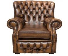 Chesterfield Fauteuil à oreilles BONZES dossier haut Marron Antique fauteuil fabriqué au Royaume-Uni
