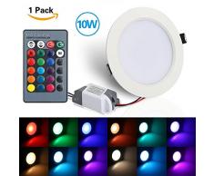 XJLED 10 W LED Plafonnier RGB spot Lights, panneau LED Light Panneau LED Lampes Leuchten Suspension, AC85-265 V Plafonniers, coloré, milieu, design lumineuse LED Spot LED encastrable Ampoule décoratifs pour la maison(10 W 1PC)