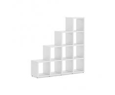 Regalraum - Système d'étagères adaptable Boon - 82 Tailles | 4x4 Escalier 145x145x33 cm (HxLxP) - blanc
