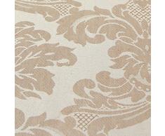 Just Contempo Paire de rideaux jacquard plissés Entièrement doublés Motif floral + embrasses, Polyester, Beige/écru, Paire de rideaux 168 x 183 cm (salon)