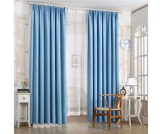 Rideaux Salon Design Moderne Kolylong Blocage de la lumière Rideaux Chambre Blackout Occultants 210x100cm (Bleu)