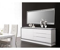 Enfilade design blanc laqué avec strass blanc