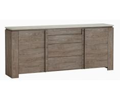 Enfilade 2 portes avec 1 rayon réglable 3 niveaux - Dim : 170 x 77,2 x 90 cm - PEGANE -