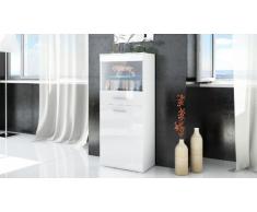 Vitrine Armoire Almada en Blanc mat / Blanc en haute brillance