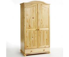 Armoire penderie en pin BERGEN vernis naturel