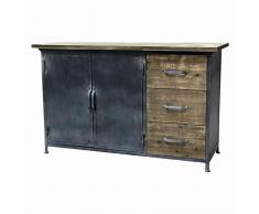 Buffet Bahut Console Enfilade Meuble Cuisine Bois Fer