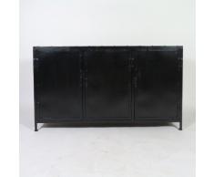 Enfilade Industrielle 3 Portes Noire | MAJ9N