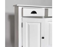 Enfilade 3 Portes 3 Tiroirs Bois Massif | N433-Blanc