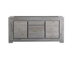 Parisot 0607EN3P TITAN Enfilade 3 Portes Panneau de particules Gris 203 x 48 x 8,8 cm