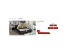 JUSThome CALLISTO Lit rembourré double conjugal Cuir écologique (lxLxH): 155x239x83 cm Rouge