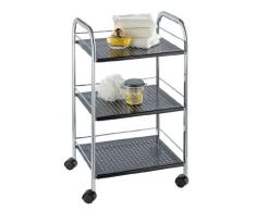 Wenko 18746100 Étagère 3 Étages à Roulettes Noir Ovalo