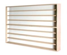 E43AR - Vitrine murale partie droite 100 cm x 75,5 cm x 10,5 cm collection miniature collecteur tableau d'affichage train jouet enfant vitres en plexiglas clair meuble bois nature