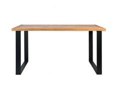 Indhouse-Table de salle à manger en fonte de style industriel et bois Lousiana