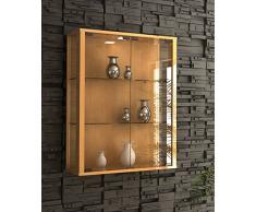 VCM 904122 Udina Vitrine Mural Bois Beige 80 x 60 x 25 cm