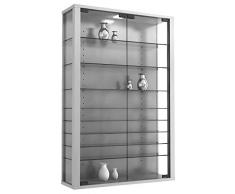 VCM 904115 Vitrosa Mini Vitrine Mural Bois Argent 90 x 59 x 18 cm