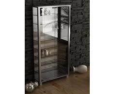 VCM 904119 Vitrosa Maxi Vitrine Mural Bois Argent 118 x 59 x 18 cm