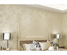 Yancen intissé fonds d'écran 3d Nouveau Salon TV papier mural chambre à coucher salle à manger complète du Green méditerranéen Beige, Only the wallpaper, Thickened version upgrade 559030 pink