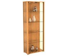 VCM 904126 Verona Vitrine Indépendante Bois Beige 176 x 67 x 33 cm