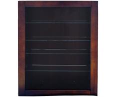 COLLECTION - Vitrine Collectionneur murale 4 etageres - finition acajou