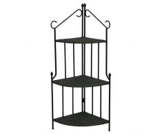 Siena Garden 915638 Side Etagère d'Angle 3 Planches Acier Noir/Titane