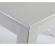 Brasilmöbel Table de salle à manger en bois de pin massif, ciré et cirée pour femme Blanc Taille L/W/H) : 140 x 80 x 78 cm