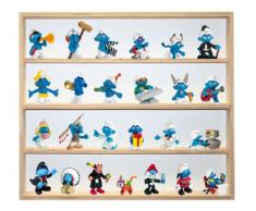 V31 - Vitrine murale 60 cm x 52 cm x 6 cm collection miniature collecteur tableau d'affichage train pion petit objet jouet enfant mini nain de jardin schtroumpf vitres en plexiglas clair meuble rangement étagère armoire placard