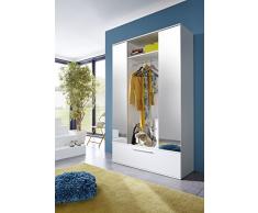 Maisonnerie 1555-127-01 Ela Meuble dEntrée Armoire avec 2 Portes Blanc 115 x 195 x 42 cm