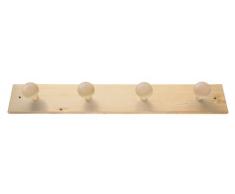 Valdomo 134/18 Porte-manteau mural en bois naturel, 52 x 6 x 6,8 cm
