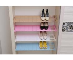 Apsoonsell Armoire séparateur réglable de salle de bain Rack de stockage étagère pour vêtements jouet de cuisine Couverts, Plastique, rose, 11.8-15.7 inch,Wide: 9.4 inch