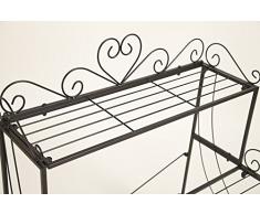 Dipamkar ® 3 tablettes en métal pour pots de fleurs avec support pour chaussures, étagère pour la maison/jardin W73 x D66 x H85cm