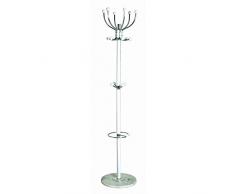 Haku Möbel 88391 Porte Manteaux Acier/Marbre Chromé-Blanc 176 cm