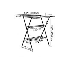 Penderie en aluminium de vêtements de séchage Rack Hanger de style européen moderne créative salle de séjour Chambre Balcon vêtements Rack ( couleur : Or )