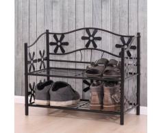 Étagère / meuble de rangement / range-chaussures / bibliothèque Genève, métal, 2 tablettes, H=50cm