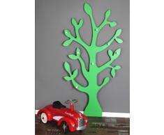 Clever-moebel Porte-manteau mural en forme d'arbre Blanc, vert, 150 cm